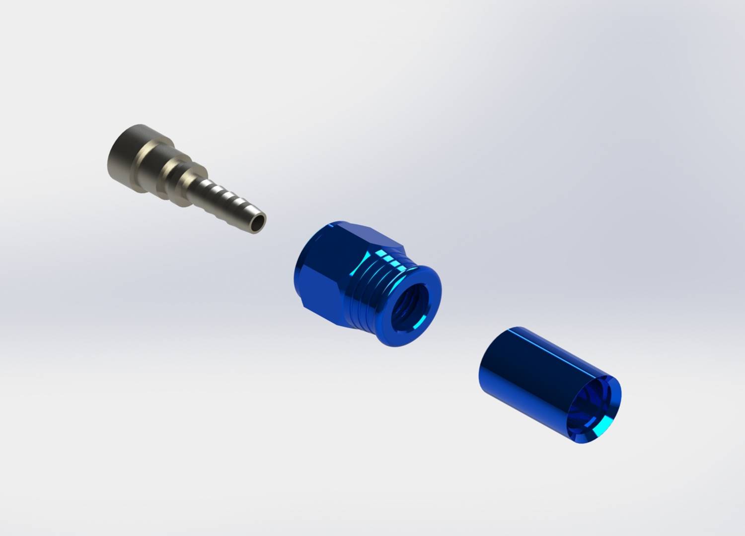 3-Piece Connector Set-Aluminum Conical Nut